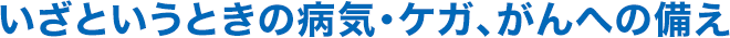 いざというときの病気・ケガ、がんへの備え